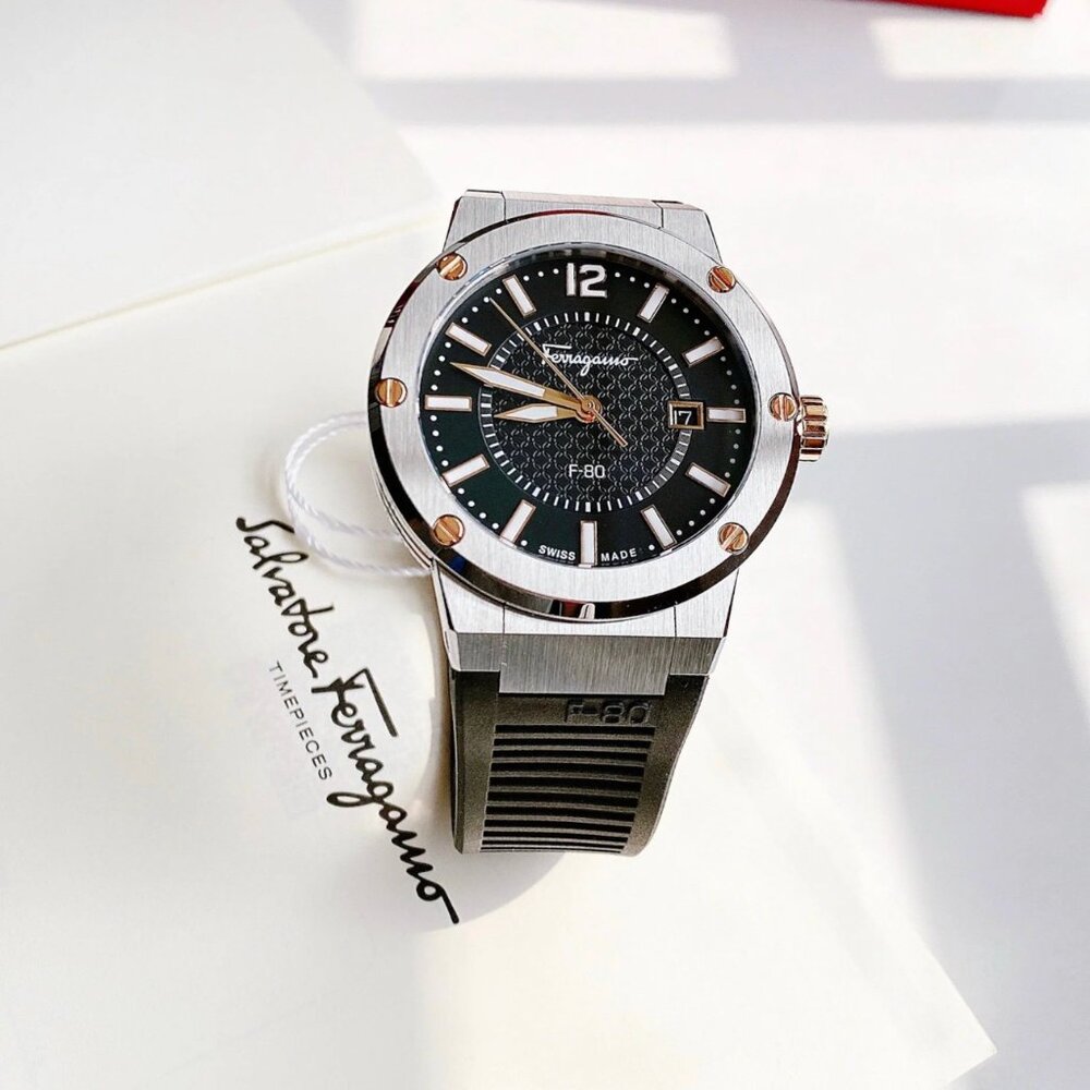 Ferragamo Mens F-80 44mm Strap Fashion Watch - Picture 2 of 11